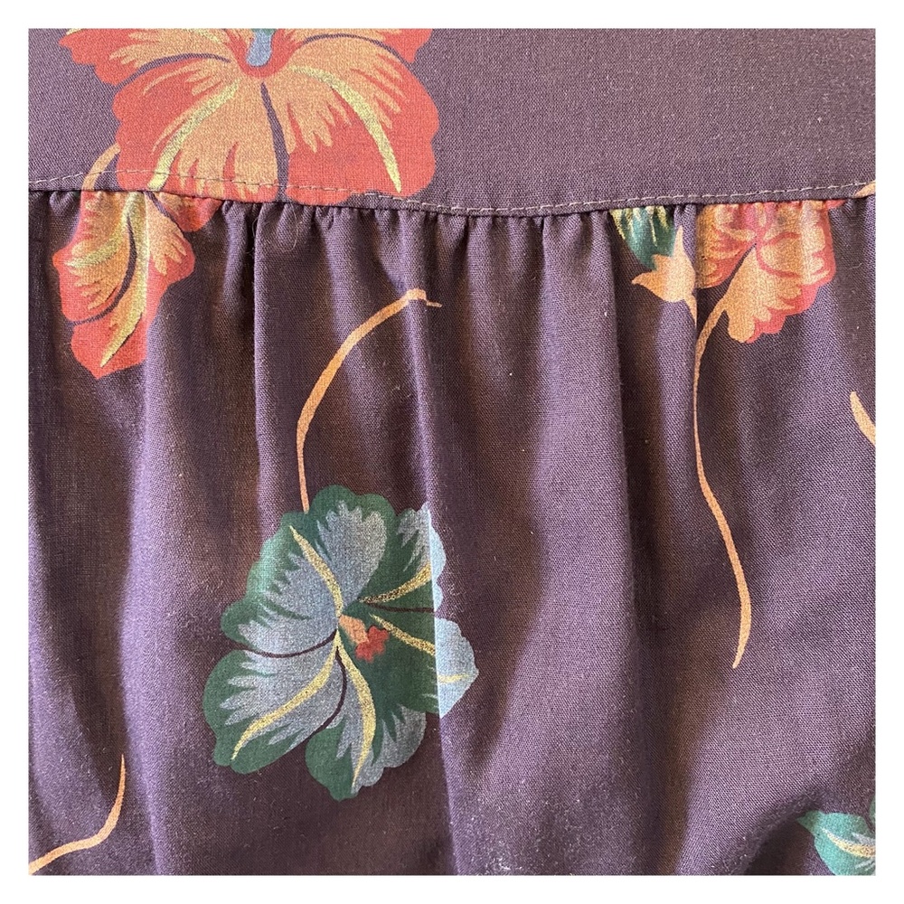 VINTAGE - PURPLE HIBISCUS PRINT DRESS - Picture 6 of 9